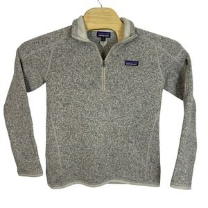 Patagonia‎ Better Sweater Women Quarter Zip Pullover Sweater Large Heather Tan